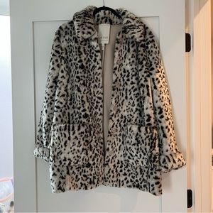 Rebecca Taylor Leopard Faux Fur Coat